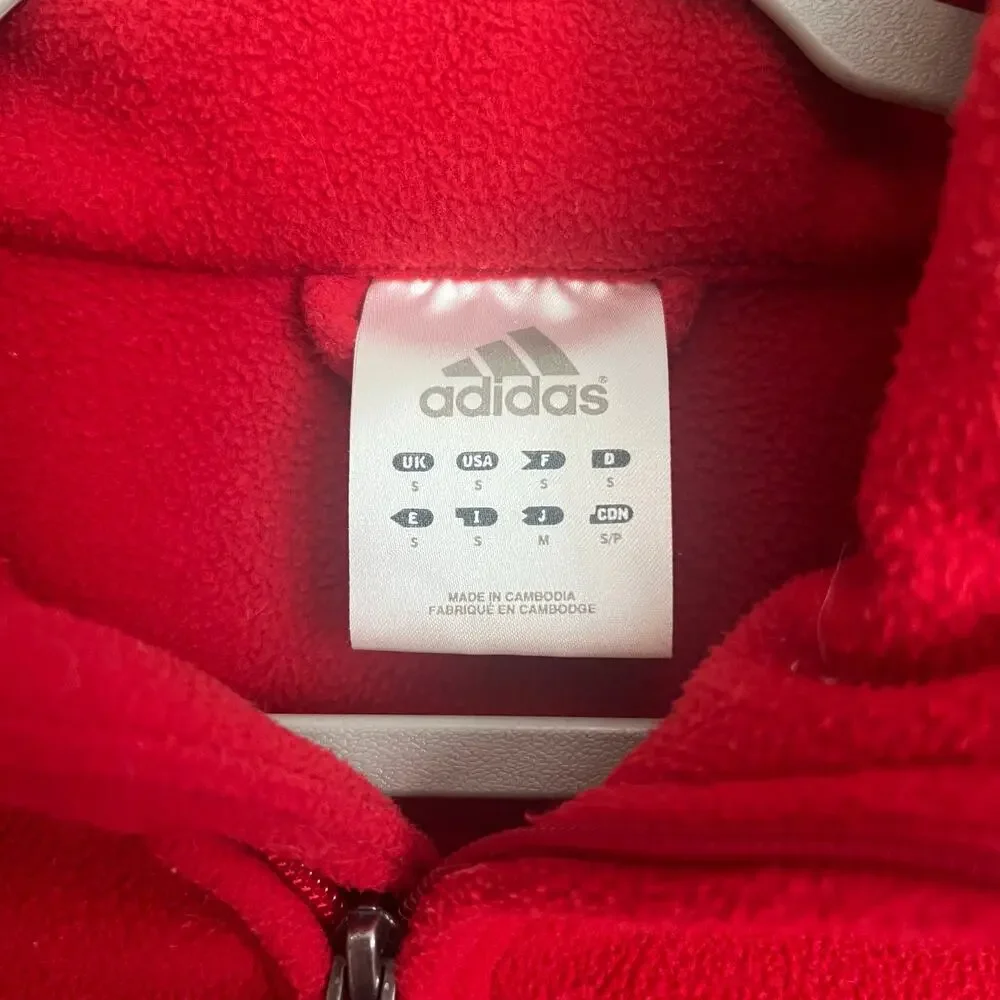 Adidas Climawarm 1/4 Zip Fleece Pullover Small Fits L/XL Red Softball Eagle Red